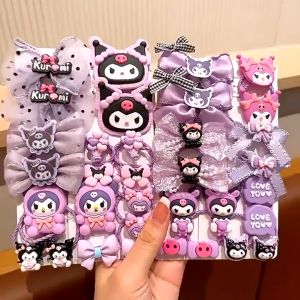 17 MILE 18pcs Set Kawaii Sanrio Hair Ties Anime Hair Ring Ornaments Cinnamoroll My Melody Kuromi Hair Rope Hair Accessories(Local shop)