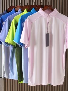 Loose Comfortable Quick Dry Breathable Golf Series Mens Polo Shirt Short Sleeve Turn-down Collar Sportswear Sun Protection Patchwork