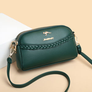 Fashionable Three-Layer Womens Crossbody Bag Shoulder Bag Stylish Mom Bag Soft Polyester Lining Zipper Closure Daily Use