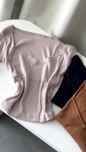 Sakura Glory - CINDY TOP RIB KNIT PREMIUM UKURAN ALLSIZE / ATASAN / BLOUSE / WANITA / DEWASA / DISTRO / IMPORT / COD / DISKON / GRATIS ONGKIR / MURAH