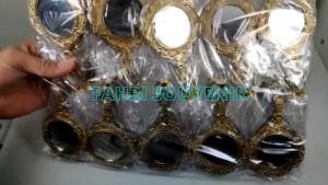 Souvenir Pernikahan Kaca Gagang Emas Perak Bulat Kemasan Plastik isi 50 PCS