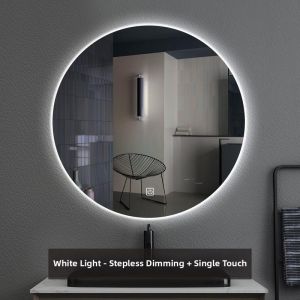 Anti-Fog LED Circular Smart Bathroom Mirror