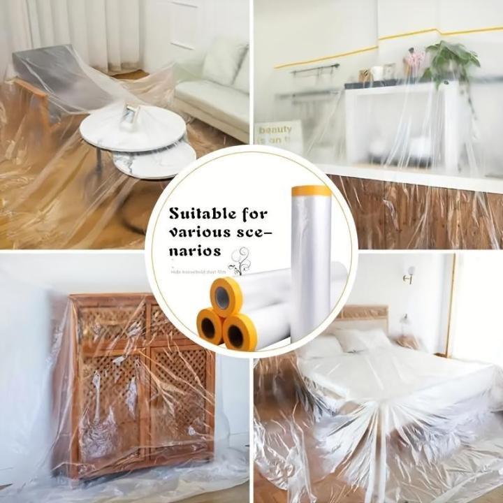 12M%20Furniture%20Dustproof%20Protection%20Film%20Self-Adhesive%20Plastic%20Masking%20Film%20Car%20Beauty%20Repair%20Masking%20Film%20Decor%20Wall%20Paint%20Cover%20-%20Image%205