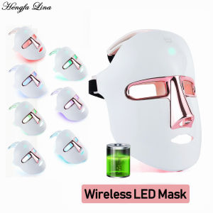 Hengfa Lina 7 Colors Light LED Facial Mask Wireless Face Care Treatment Beauty Mask Anti Acne Therapy Whitening Skin Rejuvenation Machine