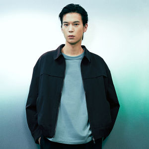 HM Mens เสื้อแจ็คเก็ต 2025 Autumn New หลวม Long Sleeve Collar ซิป Couple Outerwear Standard Fit Regular Length Daily Wear โพลีเอสเตอร์ Fiber