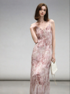 COCOBELLA | Vacation Style Jacquard Ruffled Strap Dress