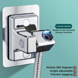 Adjustable Shower Head Holder Nozzle Handheld Holder Punch-Free 90 Degree Rotation Shower Bracket