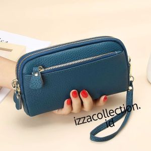 Dompet Wanita Tempat Hp dan Uang Panjang 3 Ruang Resleting ibu-ibu Muat Handphone hingga 7inch Hanging wallet Pouch Kosmetik Serbaguna Handbag organizer Terbaru