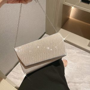 Fashionable Diamond Embedded Clutch Bag Womens Evening Bag Cheongsam Handbag Trendy Handbag Youth Nylon Lining Magnetic Buckle