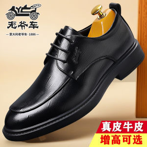 Leather Oxford Shoes for Men Casual Wedding Shoes Business Style Thick Bottom High Top Pointed Toe Leather Shoes for Men