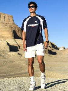 Andtime Retro Short Sleeve Basketball สไตล์อเมริกัน Training ชุดสูท Quick Dry ระบายอากาศได้ดี เสื้อยืดวิ่งออกกําลังกาย โพลีเอสเตอร์ Fiber