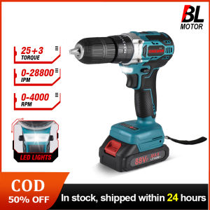 450NM Brushless Electric Impact Drill 25+3 Torque Electric Drill 1000W 3 in 1 Cordless Screwdriver For Makita 18v Battery