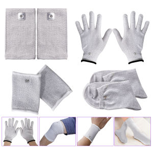 Electrode Silver Fiber Gloves TENS Body Massager Socks Wrists ​Knees Protectors Accessories EMS Muscle Stimulator Massage Device