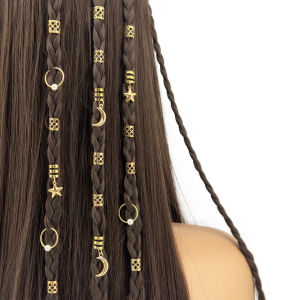 34pcs Large Set New Star Moon Combo Hair Rings for Dreadlocks & Braids Cosplay Hair Accessories & Festival Dreadlocks Jewelry
