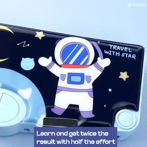 Unicorn/Astronaut Pencil Box Multi Function Kawaii Pencil Case Double Layer/With Lock Cartoon High Capacity Pencil Bag Storage for Girls Boys Back to School Supplies Stationary