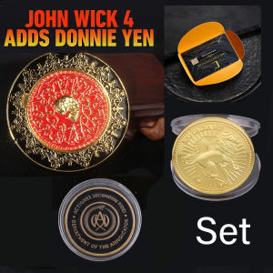 Big Size John Wick Coin Skull Keychain Blood Oath Marker Can Open Magnets Magnetically Attract Coin Props Simulation Accessories