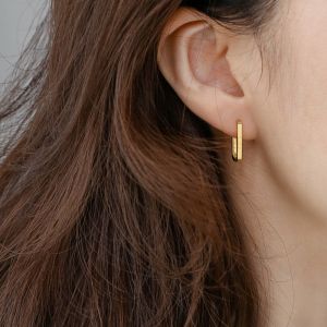 ต่างหูรูปตัว U สไตล์ฝรั่งเศส INS ที่ไม่ซีดจาง ดีไซน์ทันสมัย ระดับไฮเอนด์ ต่างหูแบบห้อยหูแบบติดหูสำหรับผู้หญิง