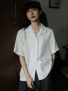 White Korean Style Retro Design Short Sleeve Shirt Women Summer New Loose Commute Fashion Professional Top Button up Casual Blouse