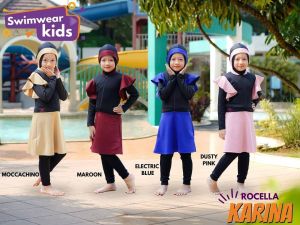 Baju Renang Muslim Anak Rocella Swimwear Karina Setelan Baju Renang Anak Muslim set Hijab