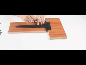 4pcs T-Shaped Barn Door Hinges Black Triangle Hinge Slotted Bearing Door with Mounting Screws