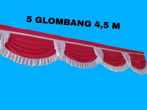 bendera background / dekron panggung / merah putih (DASI) panjang 9 meter