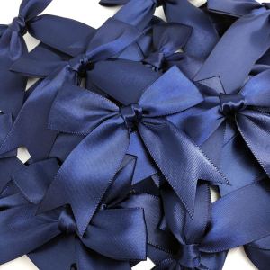 50PCS 85*85mm Satin Ribbon Bows Decoration For Craft Gift Flower Headwear Clothing DIY Wedding Invication Card Bags Party Decor