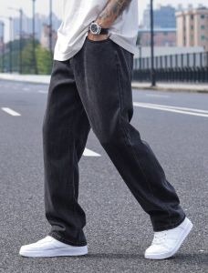 2025 New Mens Casual Long Jeans Classic Mens Straight-Leg Jeans & Wide-Leg Jeans Solid Color