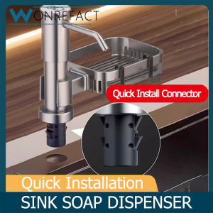 Kitchen Sink Detergent Extractor Heightening And Lengthening Press Head Pump Head Aluminum Quick Loading Soap Dispenser