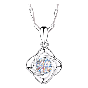 EastBeauty | 999 Pure Silver Moissanite Necklace 2025 New Arrival
