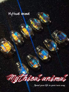 Colorful 3D Handmade Ice Cube Short White Enhancing Nail Tips Bright Color Scheme Punk Wearable Nail Art from Mainland China