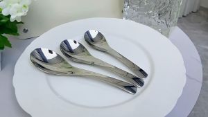 High Quality Stainless Steel Dinner Spoons Soup Spoon Thick Heavy-Weight Spoons Mirror Polished Round Rice Spoon