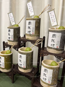 Trang Trí Lễ Đón Tuổi Mới Bằng Bao Bì Cốc Tre Xanh Lá Cây Trung Hoa Mới Cho Tiệc Sinh Nhật Trẻ Em Trang Trí Bàn Tráng Miệng