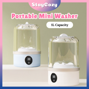 1L Portable Mini Washing Machine Cup for Socks and Underwear Wireless Travel Laundry Cup Mesin Basuh Mini for Dormitory Home Use Lightweight Washer