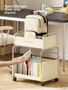 AMU·PIGGY | Book Backpack Multi-level Desk Organizer Dormitory Rolling Cart Rack