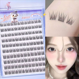 ขนตาปลอมหางปลามีกาวในตัวความจุมากสำหรับแต่งหน้าแบบกระจุกขนตาธรรมชาติแน่นมาก