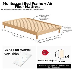 faroro | Montessori Design Floor Tatami Style Bed Birch Wood Children Bed