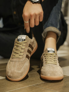 Leather Sporty Casual Shoes for Men Winter Large Size Soft Bottom Trendy Low Cut Flat Heel round Toe Rubber Outsole Shoes