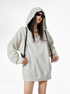 เสื้อสเวตเตอร์คอกว้างแขนยาวทรงหลวมสไตล์อเมริกันย้อนยุคสำหรับผู้หญิง ฤดูใบไม้ร่วง/ฤดูหนาว ทรงหลวม ลำลอง ทรงหลวม ทรงหลวม