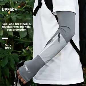 Sun Protection Ice Silk Arm Sleeves Gloves UV Protection Summer