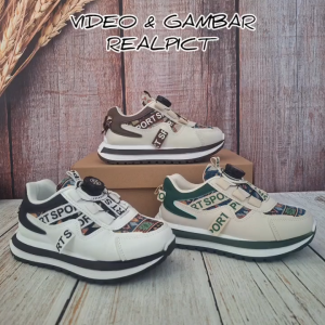 Sepatu Sport Sneakers Sekolah Premium Anak Tanggung Size 31-41 Tali Putar Bisa COD
