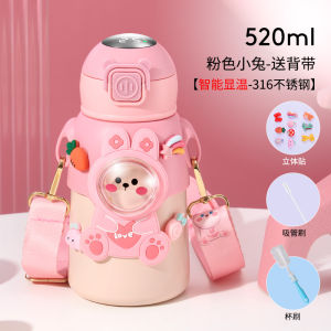 Childrens Thermal Cup Food Grade 316 Water Cup School Specialty Boys Girls Water Bottle Straw Cup Cartoon Style Stainless Steel