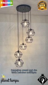 Lampu Gantung Void Tangga 6in1 minimalis Modern Vintage Klasik Retro Ruang Tamu Plafon Dekorasi Hias Mini Bar Ruang Tamu Aesthetic