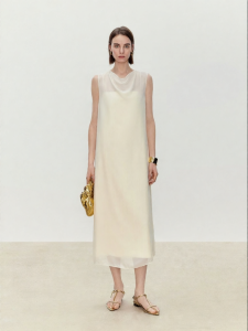 Sheer Chiffon V-neck Strap Dress Set Women