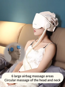 Jinkairui dụng cụ mát-xa đầu điện áp suất không khí mát xa da đầu Graphene sưởi ấm mắt nén nóng giúp ngủ giảm đau đầu