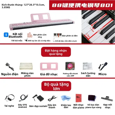 ZHUOLESHI | Đàn Piano Điện Tử Thông Minh Gắn Tường Dành Cho Người Mới Bắt Đầu 88 Phím