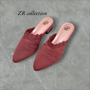 sepatu flat impor bustong hak mules tinggi hak 3 cm ZR 06