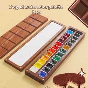 24Grid 2Ml Professional เกรดโปร่งใสสีน้ำ Pigment กล่องบรรจุภัณฑ์อุปกรณ์ศิลปะภาพวาดกลางแจ้งสีน้ำ Palette Tool