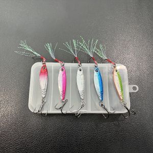 Bộ 5 Mồi Câu Cá Bằng Kim Loại 10g/15g Mồi Giả Cứng Mô Phỏng Sinh Học Dành Cho Cá Hồi Câu Jigging Nước Mặn Biển Sông.