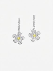 HEFANG Jewelry | Shiny Small Orchid Elegant Earrings