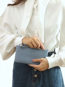 A-G Women Minimalist Fashion and simple PU Leather Purse multi-function Phone Key Identity documents fashion zipper card coin purse business bank credit card bag Leather Coin Purse With Wristlet Women Coin Purses